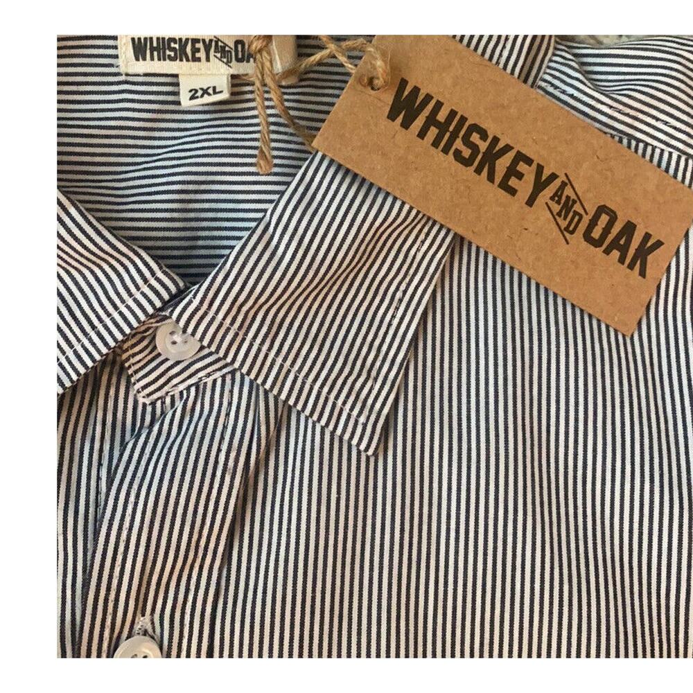 NWT Whiskey and Oak | Men’s Pinstripe Long Sleeve Button Down | Size 2XL - Picture 6 of 7